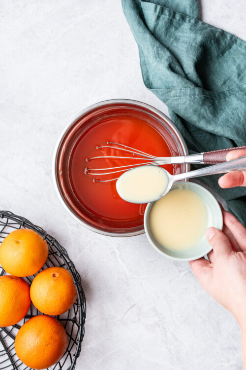 Orange creamsicle Jell-O shot step 2