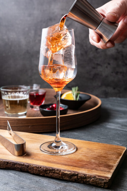 Cranberry Aperol Spritz step 1