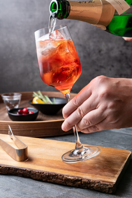 Cranberry Aperol Spritz step 2