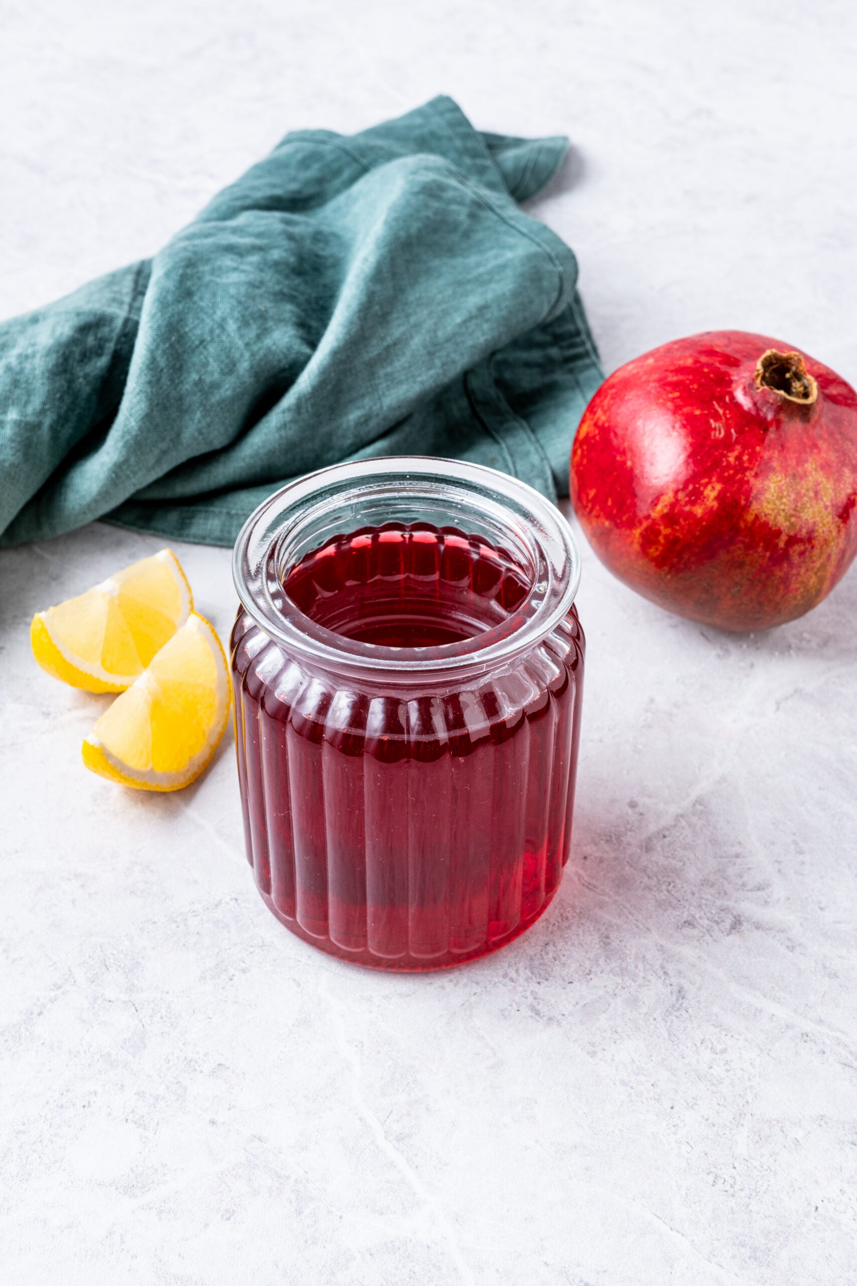 Grenadine Syrup Recipe in a bottle close-up shot