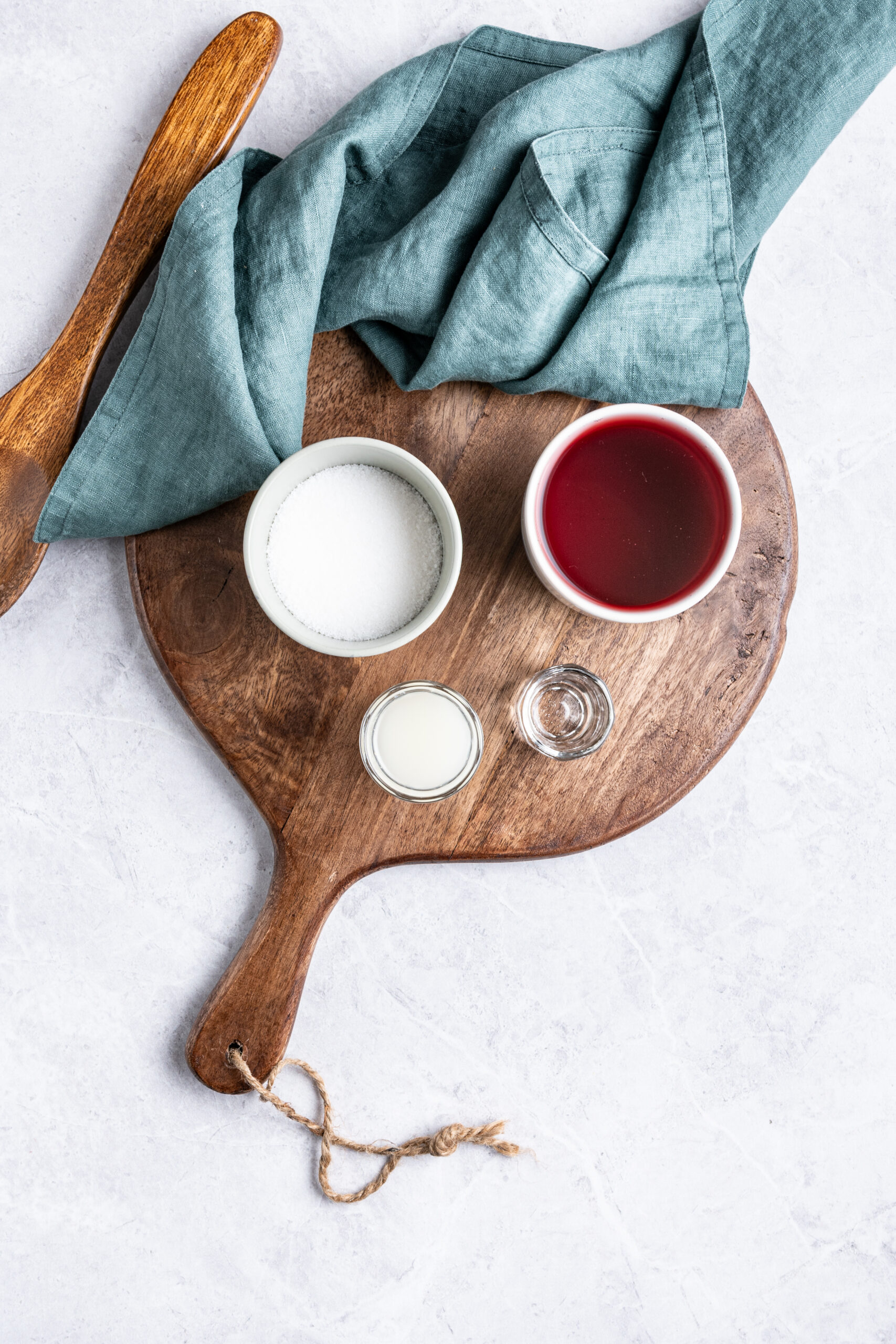 Grenadine Syrup Recipe ingredients shot from above