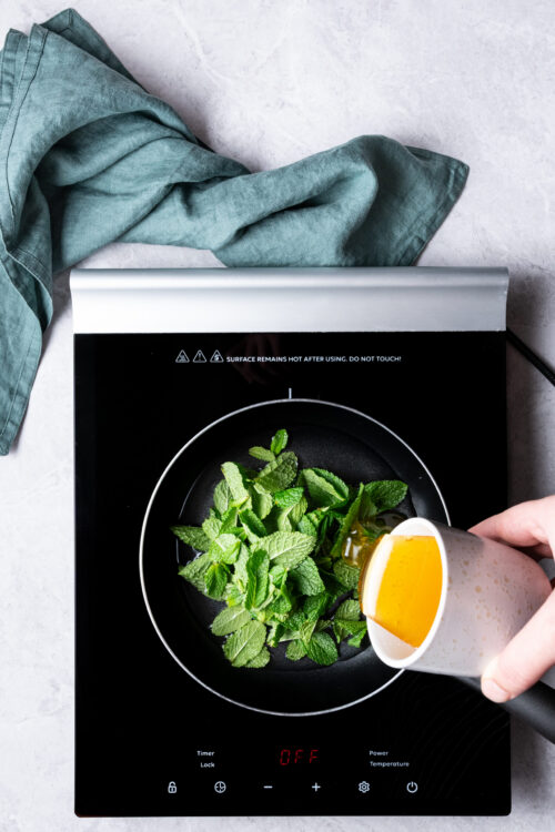 Mint Simple Syrup step 1